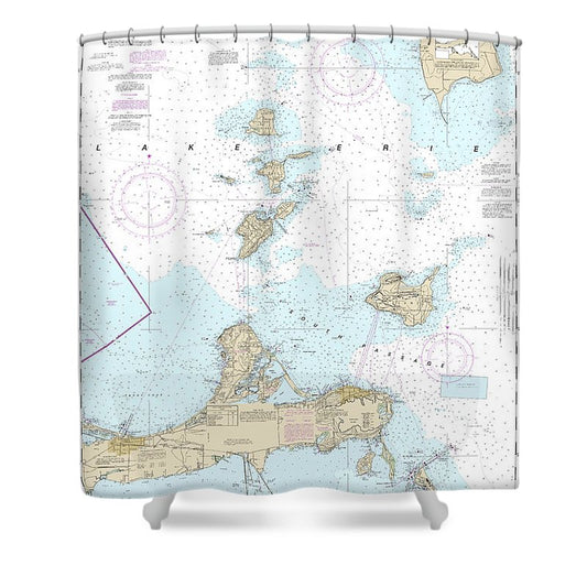 Nautical Chart 14844 Islands In Lake Erie, Put In Bay Shower Curtain