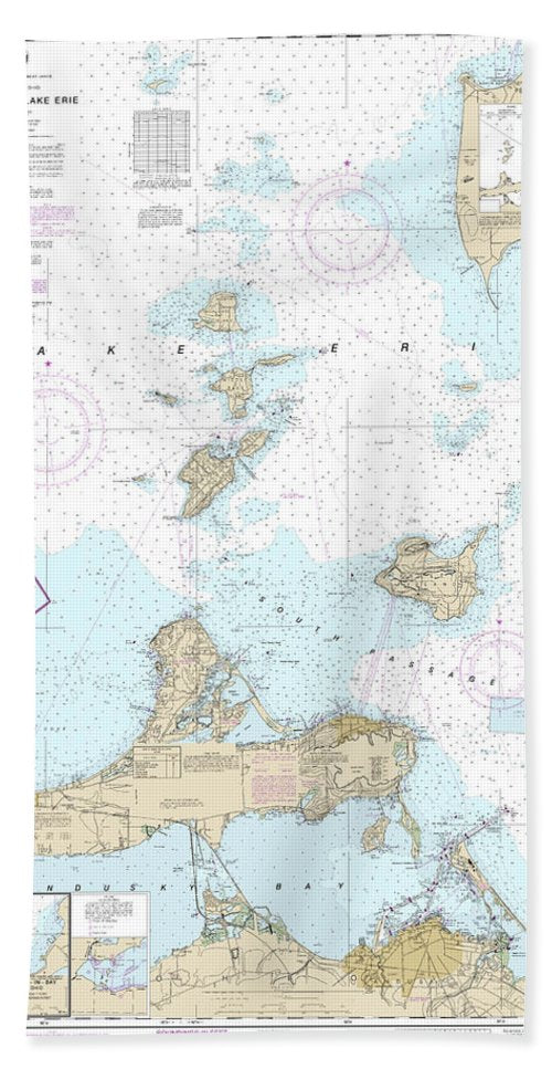 Nautical Chart-14844 Islands In Lake Erie, Put-in-bay - Bath Towel