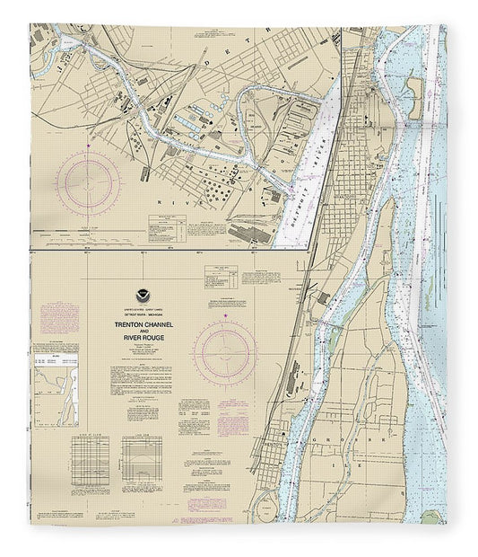 Nautical Chart 14854 Trenton Channel River Rouge, River Rouge Blanket