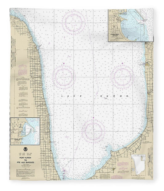 Nautical Chart 14862 Port Huron Pte Aux Barques, Port Sanilac, Harbor Beach Blanket