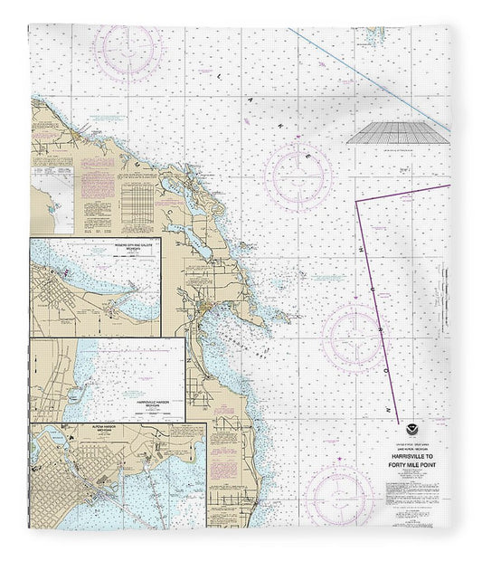 Nautical Chart 14864 Harrisville Forty Mile Point, Harrisville Harbor, Alpena, Rogers City Calcite Blanket