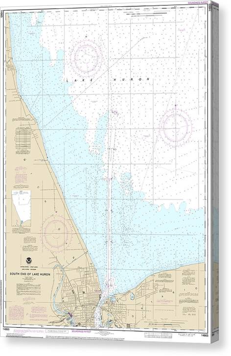 Nautical Chart-14865 South End-Lake Huron Canvas Print