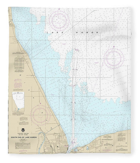 Nautical Chart 14865 South End Lake Huron Blanket