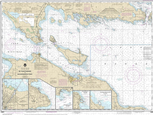 Nautical Chart 14881 Detour Passage Waugoshance Pt, Hammond Bay Harbor, Mackinac Island, Cheboygan, Mackinaw City, St Lgnace Puzzle