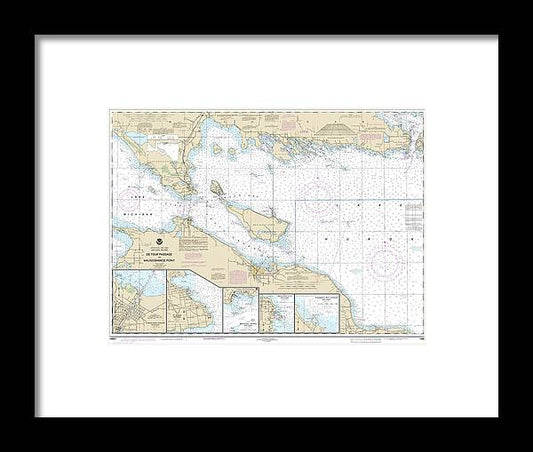 A beuatiful Framed Print of the Nautical Chart-14881 Detour Passage-Waugoshance Pt, Hammond Bay Harbor, Mackinac Island, Cheboygan, Mackinaw City, St Lgnace by SeaKoast