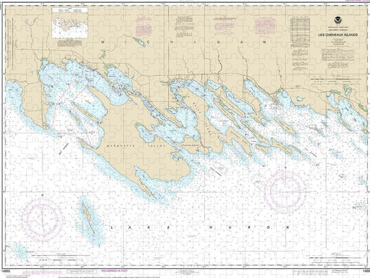 Nautical Chart 14885 Les Cheneaux Islands Puzzle