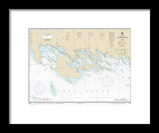 A beuatiful Framed Print of the Nautical Chart-14885 Les Cheneaux Islands by SeaKoast
