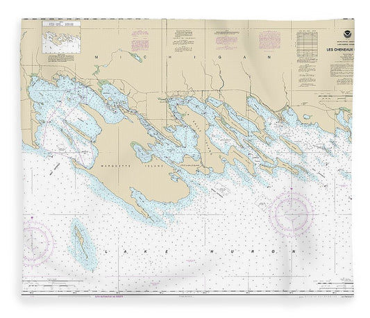 Nautical Chart 14885 Les Cheneaux Islands Blanket
