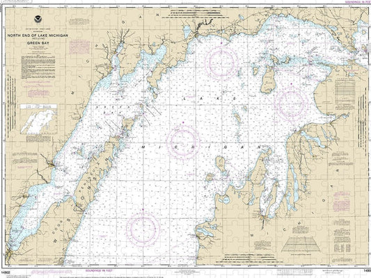 Nautical Chart 14902 North End Lake Michigan, Including Green Bay Puzzle