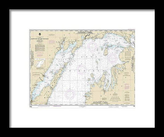 A beuatiful Framed Print of the Nautical Chart-14902 North End-Lake Michigan, Including Green Bay by SeaKoast