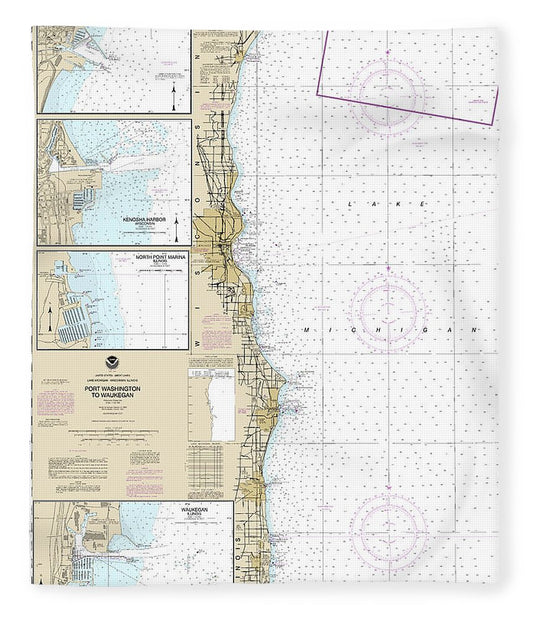 Nautical Chart 14904 Port Washington Waukegan, Kenosha, North Point Marina, Port Washington, Waukegan Blanket