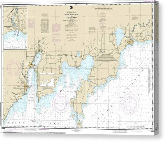 Nautical Chart-14908 Dutch Johns Point-Fishery Point, Including Big Bay De Noc-Little Bay De Noc, Manistique Canvas Print