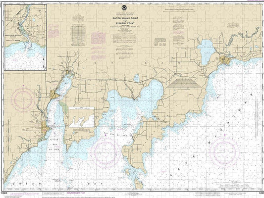 Nautical Chart 14908 Dutch Johns Point Fishery Point, Including Big Bay De Noc Little Bay De Noc, Manistique Puzzle