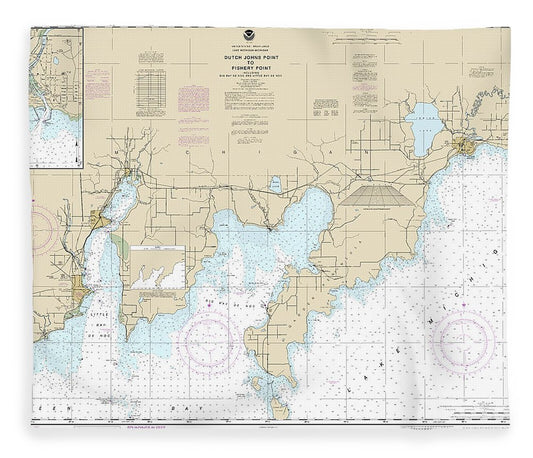 Nautical Chart 14908 Dutch Johns Point Fishery Point, Including Big Bay De Noc Little Bay De Noc, Manistique Blanket