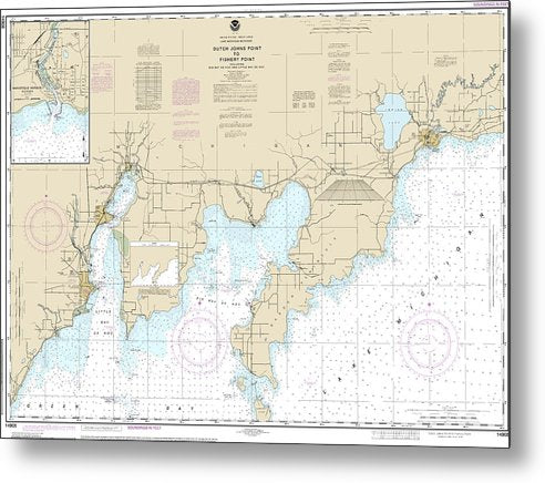A beuatiful Metal Print of the Nautical Chart-14908 Dutch Johns Point-Fishery Point, Including Big Bay De Noc-Little Bay De Noc, Manistique - Metal Print by SeaKoast.  100% Guarenteed!