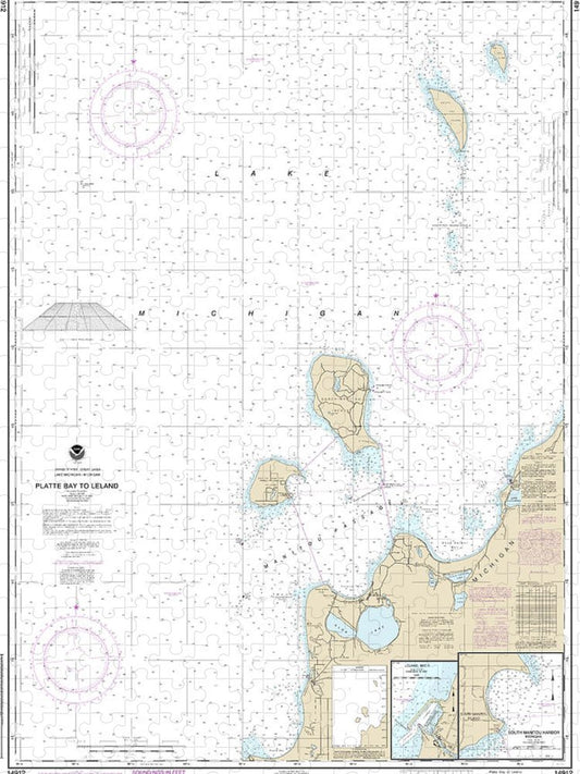 Nautical Chart 14912 Platte Bay Leland, Leland, South Manitou Harbor Puzzle