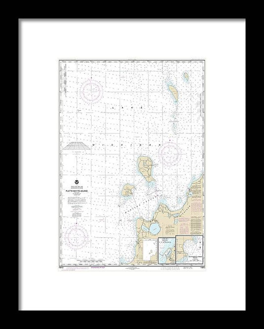 Nautical Chart-14912 Platte Bay-leland, Leland, South Manitou Harbor - Framed Print