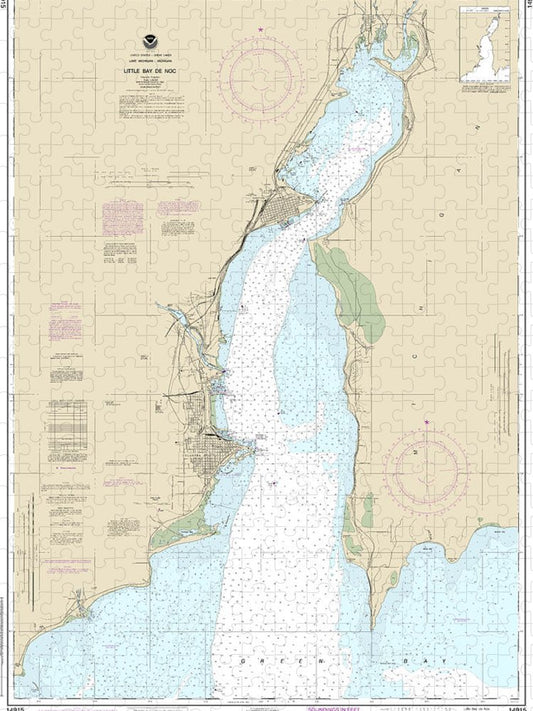 Nautical Chart 14915 Little Bay De Noc Puzzle