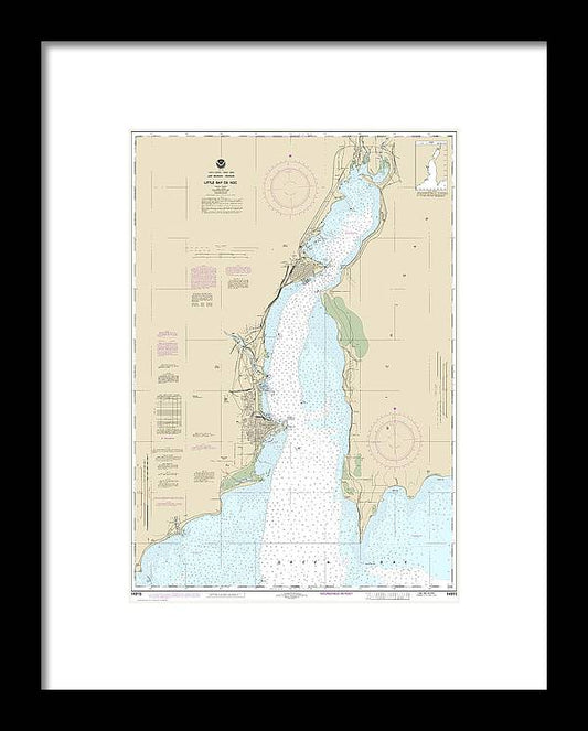 A beuatiful Framed Print of the Nautical Chart-14915 Little Bay De Noc by SeaKoast