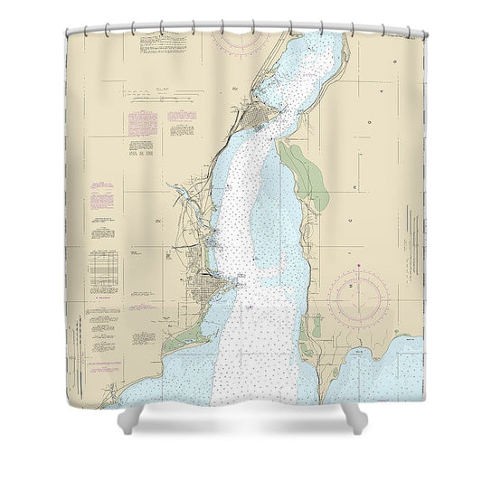 Nautical Chart 14915 Little Bay De Noc Shower Curtain