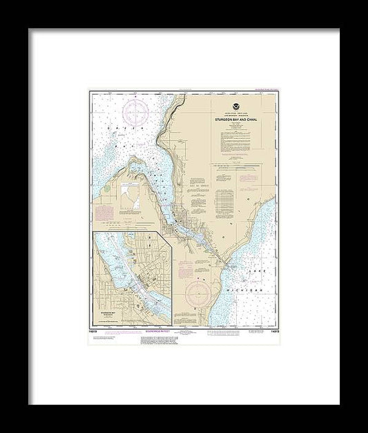 A beuatiful Framed Print of the Nautical Chart-14919 Sturgeon Bay-Canal, Sturgeon Bay by SeaKoast