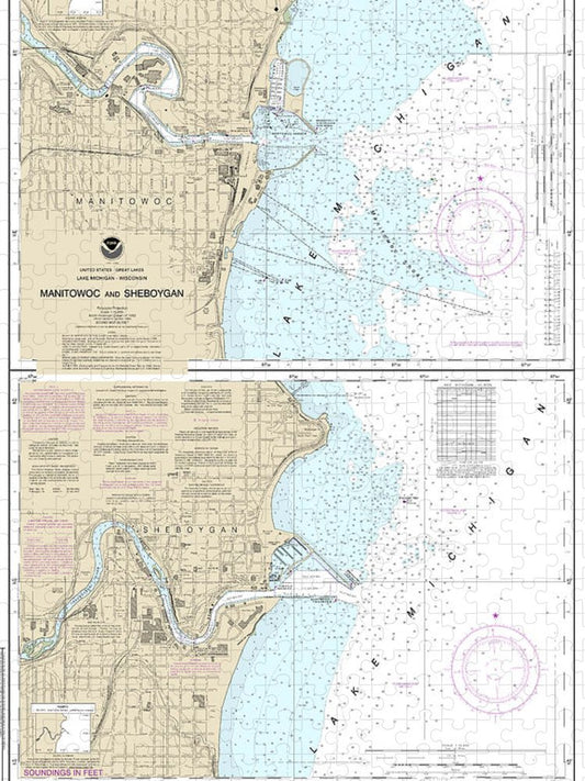 Nautical Chart 14922 Manitowoc Sheboygan Puzzle