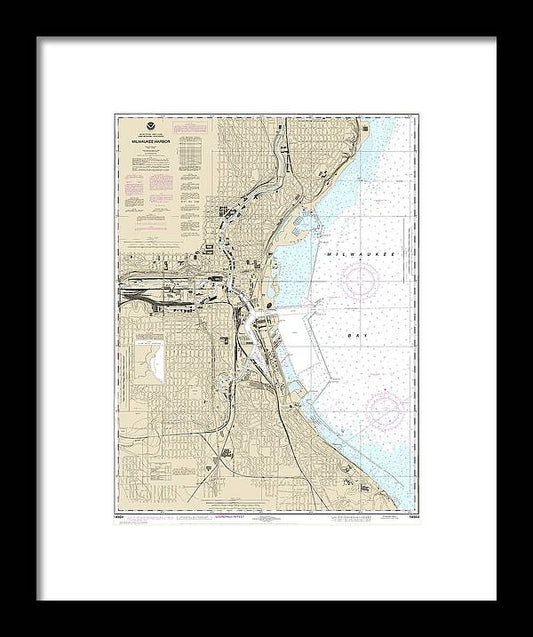 A beuatiful Framed Print of the Nautical Chart-14924 Milwaukee Harbor by SeaKoast