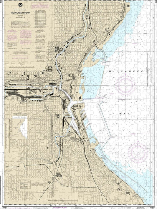 Nautical Chart 14924 Milwaukee Harbor Puzzle