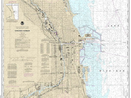 Nautical Chart 14928 Chicago Harbor Puzzle