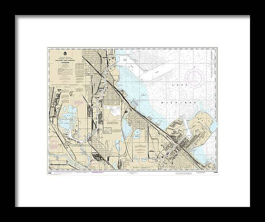 A beuatiful Framed Print of the Nautical Chart-14929 Calumet, Indiana-Buffington Harbors,-Lake Calumet by SeaKoast