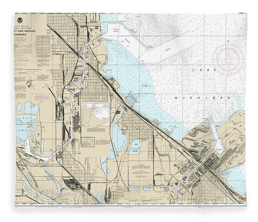 Nautical Chart 14929 Calumet, Indiana Buffington Harbors, Lake Calumet Blanket