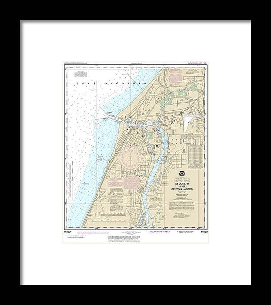 Nautical Chart-14930 St Joseph-benton Harbor - Framed Print