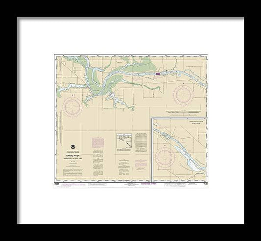 A beuatiful Framed Print of the Nautical Chart-14931 Grand River From Dermo Bayou-Bass River by SeaKoast