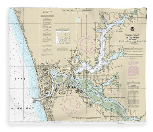 Nautical Chart 14933 Grand Haven, Including Spring Lake Lower Grand River Blanket
