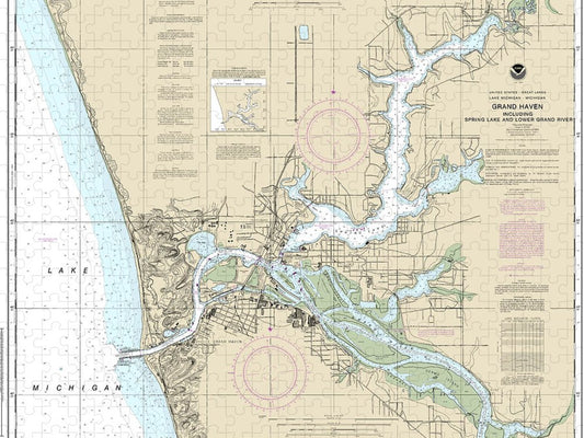 Nautical Chart 14933 Grand Haven, Including Spring Lake Lower Grand River Puzzle