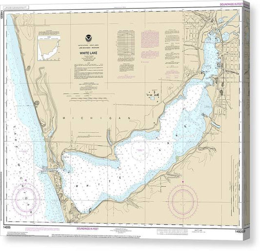 Nautical Chart-14935 White Lake Canvas Print