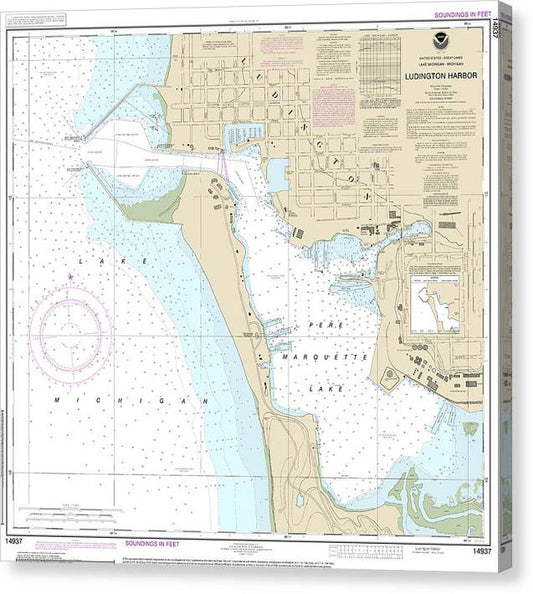 Nautical Chart-14937 Ludington Harbor Canvas Print