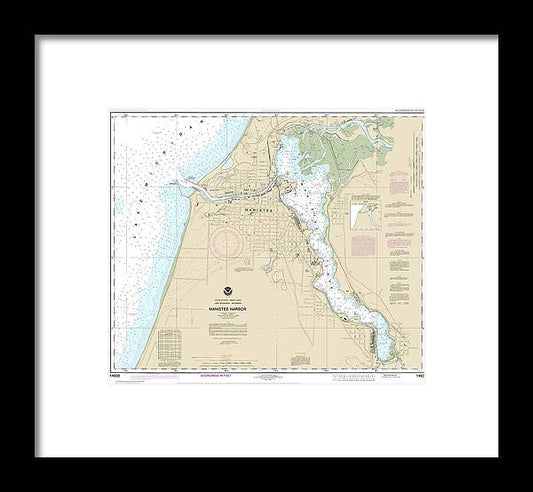 A beuatiful Framed Print of the Nautical Chart-14938 Manistee Harbor-Manistee Lake by SeaKoast
