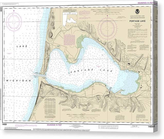 Nautical Chart-14939 Portage Lake Canvas Print