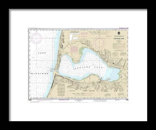 A beuatiful Framed Print of the Nautical Chart-14939 Portage Lake by SeaKoast
