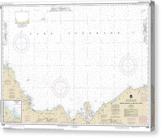 Nautical Chart-14963 Grand Marais-Big Bay Point, Big Bay Harbor Canvas Print