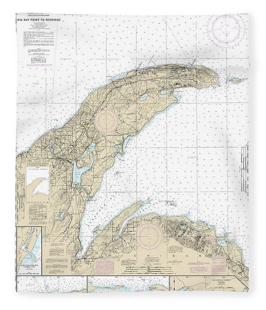 Nautical Chart 14964 Big Bay Point Redridge, Grand Traverse Bay Harbor, Lac La Belle Harbor, Copper Eagle Harbors Blanket