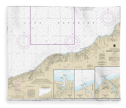 Nautical Chart 14965 Redridge Saxon Harbor, Ontonagon Harbor, Black River Harbor, Saxon Harbor Blanket