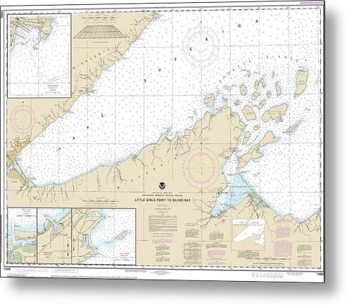 A beuatiful Metal Print of the Nautical Chart-14966 Little Girls Point-Silver Bay, Including Duluth-Apostle Islands, Cornucopia Harbor, Port Wing Harbor, Knife River Harbor, Two Harbors - Metal Print by SeaKoast.  100% Guarenteed!