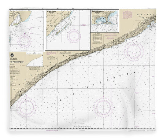 Nautical Chart 14967 Beaver Bay Pigeon Point, Silver Bay Harbor, Taconite Harbor, Grand Marais Harbor Blanket
