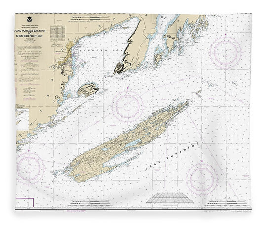 Nautical Chart 14968 Grand Portage Bay, Minn Shesbeeb Point, Ont Blanket
