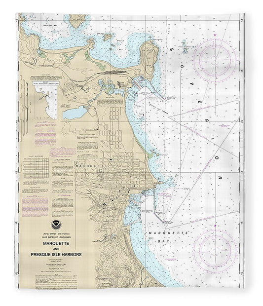 Nautical Chart 14970 Marquette Presque Isle Harbors Blanket