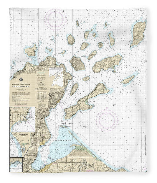 Nautical Chart 14973 Apostle Islands, Including Chequamegan Bay, Bayfield Harbor, Pikes Bay Harbor, La Pointe Harbor Blanket