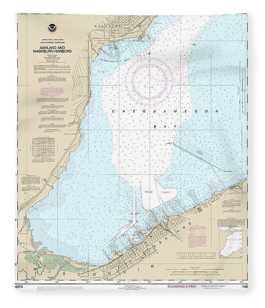 Nautical Chart 14974 Ashland Washburn Harbors Blanket