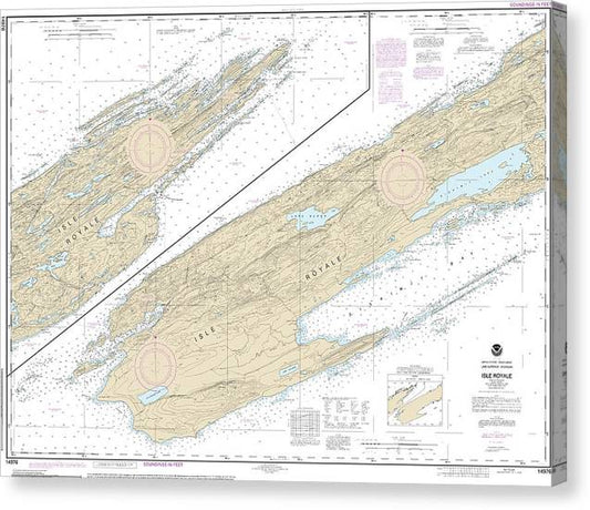Nautical Chart-14976 Isle Royale Canvas Print
